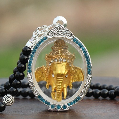 Junior Thailand Please Bless Thailand Amulet Elephant God Head Amulet Diamond Shell