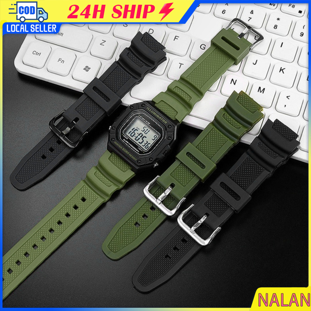 จัดส่งรวดเร็ว สายนาฬิกาข้อมือcasio 18 มม.สําหรับAQ-S810W S800 MRW-200 W735 752H อุปกรณ์เสริมคาสิโอ