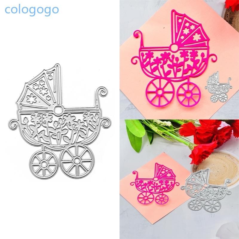 Colo รถเข็นเด็กทารกตัดโลหะตายลายฉลุสําหรับ DIY Scrapbooking ตกแต่งลายนูนกระดาษการ์ดแม่แบบ Decor Die