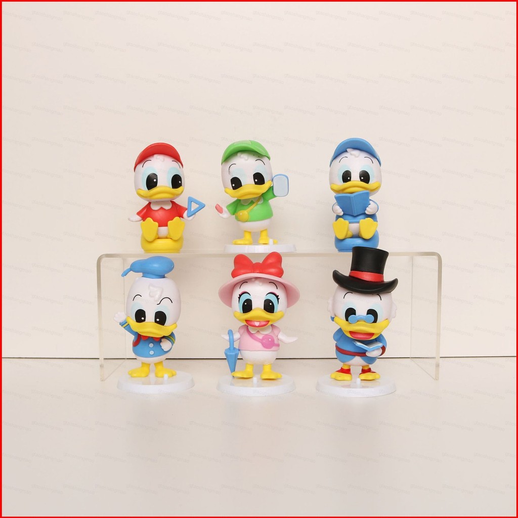 Yts 6pcs Donald Duck Action Figure รุ่น Q Daisy Duck Donald Duck เรียนรู้ตุ๊กตาของเล่นเครื่องประดับร