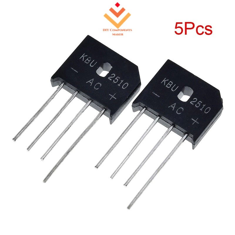 5pcs KBU2510 25A 1000V ไดโอดบริดจ์ Rectifier