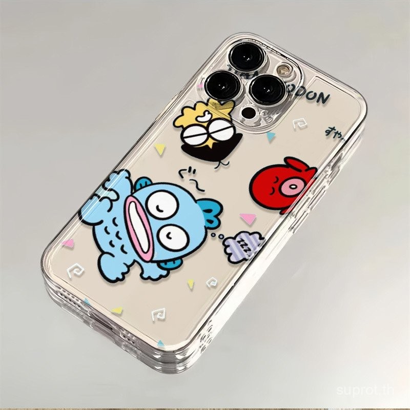 เคสโทรศัพท์โปร่งใสน่ารักการ์ตูนสนุกปลาน่าเกลียดเคสกันกระแทกสำหรับ iPhone XS XR 11PROMAX 12PROMAX 12 13 14 15 16 PROMAX 15pro 14PROMAX 14pro 13pro lllle