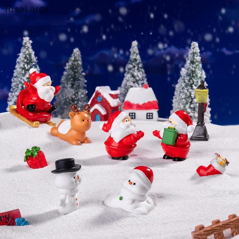 [RiseLarge] 1pc ของขวัญปีใหม่ตกแต่งบ้าน Kawaii ตุ๊กตาคริสต์มาส Miniature Santa Claus Snowman Micro เครื่องประดับภูมิทัศน์ใหม่