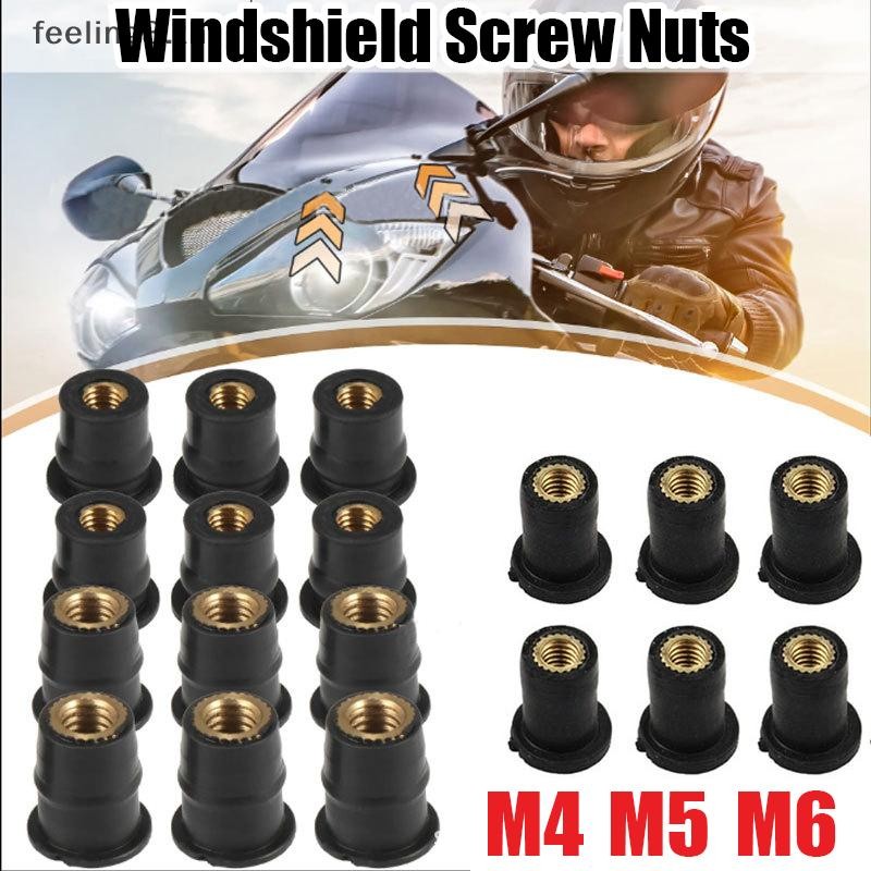 { Feeling3.th } น๊อตยางกระจกปรับแต่งรถจักรยานยนต์ N4m5m6 น็อตทองเหลืองยางขยาย Well Nut Rivet Fastener .