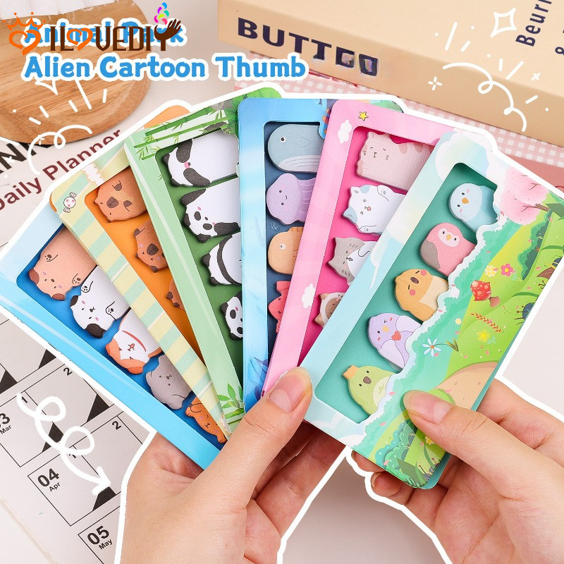 [ ที่โดดเด่น ] สติกเกอร์ฉลากดัชนีสัตว์-เครื่องเขียนนักเรียน-แผ่นบันทึก-เครื่องหมายบันทึกเหนียว-แท็บที่คั่นการ์ตูน-กาวในตัวที่มีสีสันฉีกขาด-เครื่องสํานั
