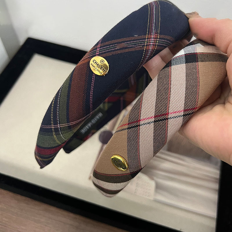 Mouga/ฤดูใบไม้ร่วงฤดูหนาว Preppy สไตล์รูปแบบแถบคาดศีรษะ High-End Western สไตล์แฟชั่น All-Match ความดันผมแถบคาดศีรษะสูง - รูปที่ 3