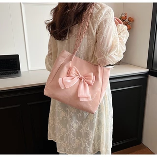 coco baby65 ระเป๋า ใบใหญ่แฟชั่นใส่ของได้เยอะPU หน้าใหญ่มากใส่ของได้เยอะมาก-โบว์ใหญ่น่ารัก- SP3166