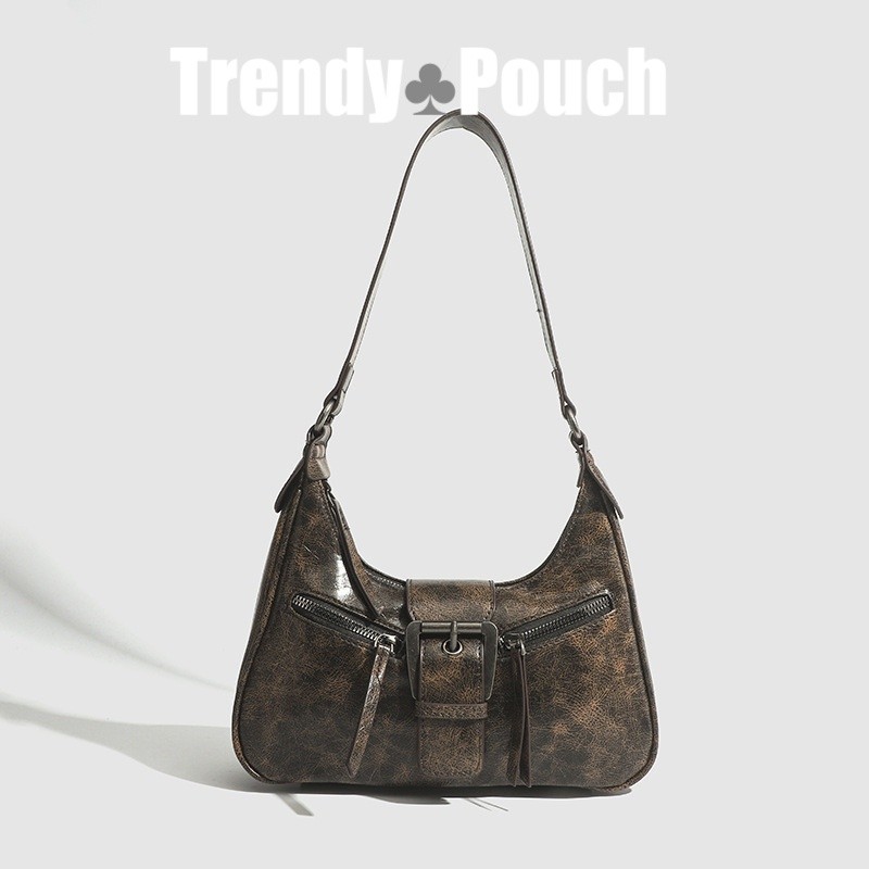TRENDY POUCH กระเป๋าสะพายข้าง Maillard ใหม่ทนทานจุของได้เยอะ