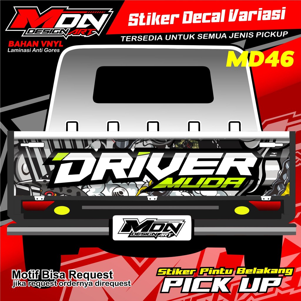 สติ๊กเกอร์ติดประตูหลัง Pick Up YOUNG DRIVER L300, Futura, Granmax, New Carry, Traga