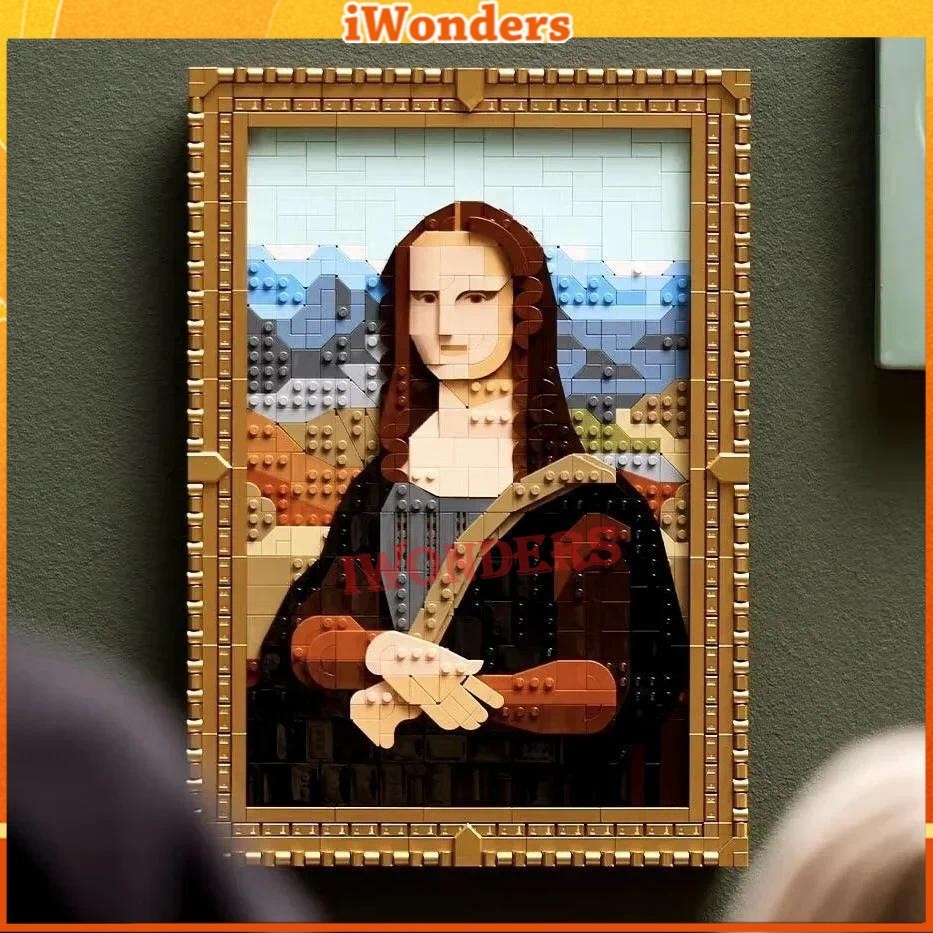 Mona Lisa Building Blocks World ภาพวาดที่มีชื่อเสียง 31213 Art 3d ประกอบอิฐของเล่นคริสต์มาสของขวัญตกแต่งบ้าน