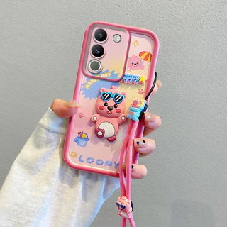 สําหรับ vivo s1 s1 pro v25 v25e v25 pro v27 v27e v27 pro v29 v29e v29 pro v30 v30e v30 pro v30 lite y200 4g 5g เคสโทรศัพท์สุภาพสตรีล้อมรอบกันกระแทกเทปซิลิโคน
