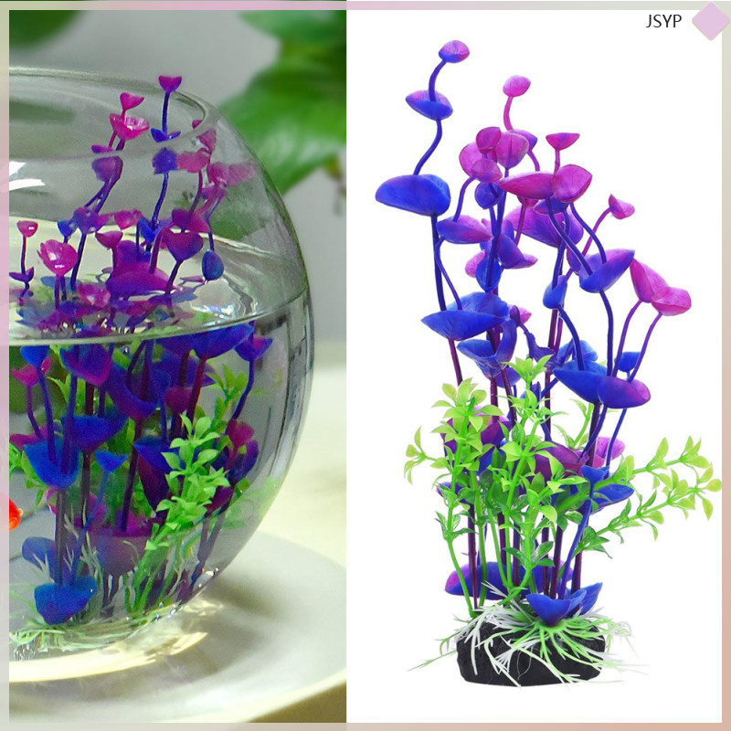 Plant Fake Aquatic Faux Plants Aquarium Fish Tank ประดิษฐ์ junshaoyipin