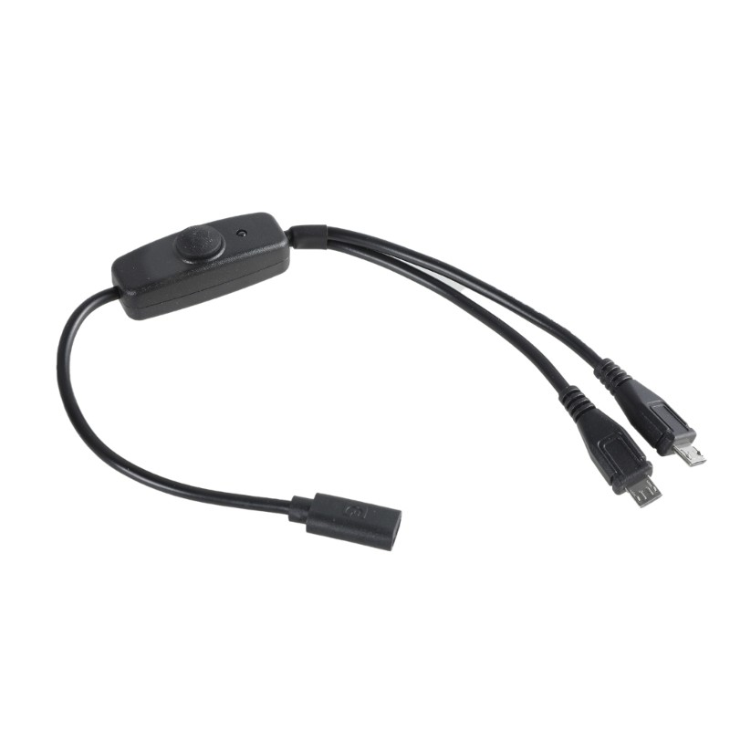 WU USB C ถึง 2 สาย MicroUSB ตัวผู้พร้อมการสลับไฟสําหรับการชาร์จสองอุปกรณ์ที่ Once 5VDC