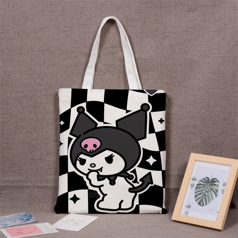 Clow M Sanrio อะนิเมะอุปกรณ์ต่อพ่วงผ้าใบกระเป๋านักเรียนโรงเรียนกระเป๋าถือความจุขนาดใหญ่ถือหนังสือ