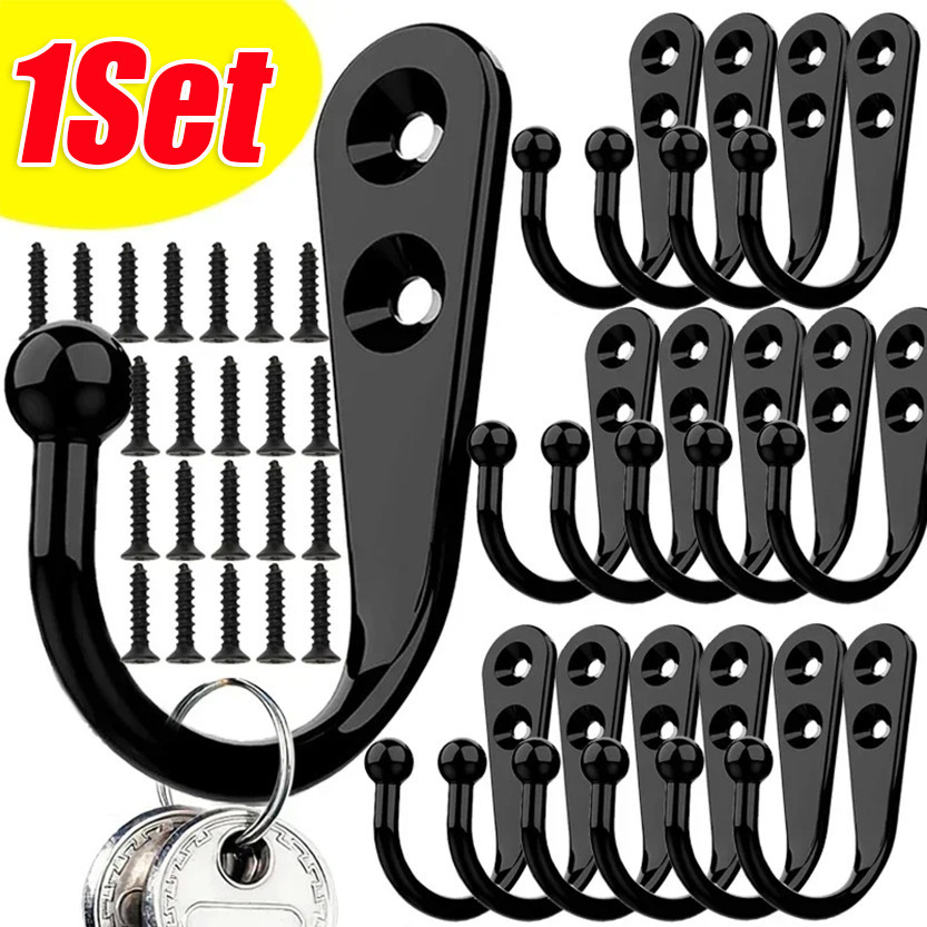 ตะขอโลหะผสมพร้อมสกรู / ที่แขวนแขวนติดผนัง / ผ้าขนหนู เสื้อโค้ท กระเป๋า หมวกแก๊ป ตะขอ