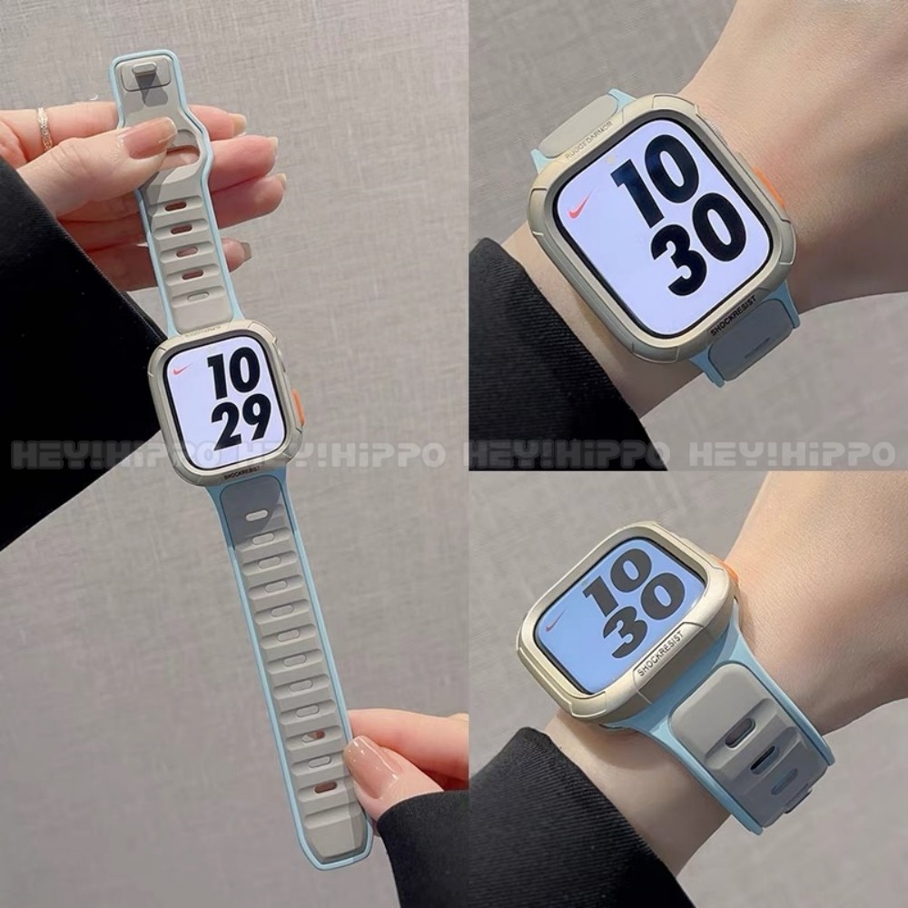 สาย dual tone ใหม่เหมาะสําหรับ smartwatch series 49/46/45/44/42/41/40/38 มม. Norman series เหมาะสําหรับ iwatch 10/9/8/7/5/4/SE/3/2