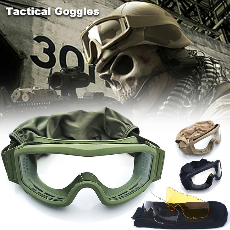 Motocross Glasses Dirt Bike Motorcycle Helmet Glasses Airsoft Tactical Goggles Windproof Dustproof S