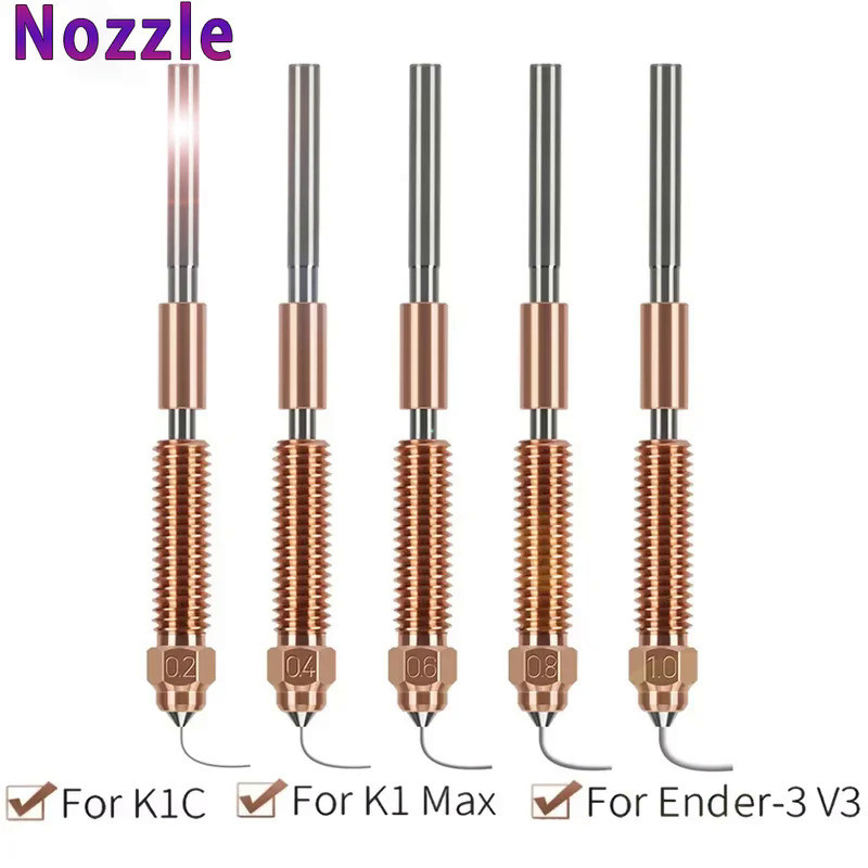 K1C Nozzle 0.2/0.4/0.6/0.8/1.0mm All-in-one Copper Titanium Nozzles High Speed Print Upgraded K1C K1