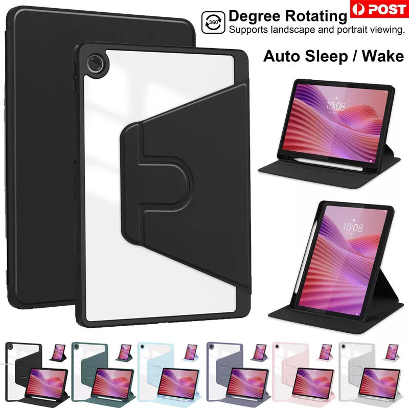 สําหรับ Lenovo Tab M11 P12 12.7 Xiaoxin Pad Pro 12.7 2023 2025 แท็บเล็ตสมาร์ท 360 หมุนกรณีหนังฝาครอบกันกระแทกช่องเสียบปากกา