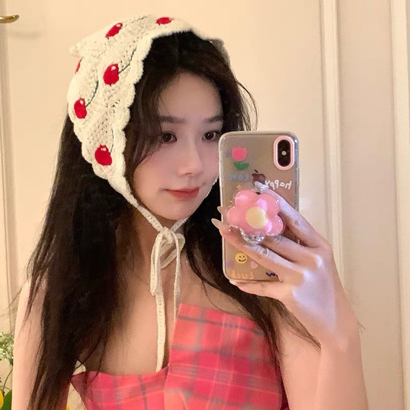 ผ้าโพกศีรษะลูกไม้สําหรับผู้หญิง 2025 ใหม่สไตล์พระผ้าพันคอสามเหลี่ยม - รูปที่ 4