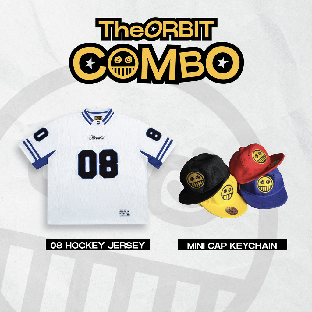 COMBO SHIRT + อุปกรณ์เสริม THE ORBIT 08 HOCKEY JERSEY + พวงกุญแจ Mini Cap - แบรนด์ท้องถิ่นของแท้