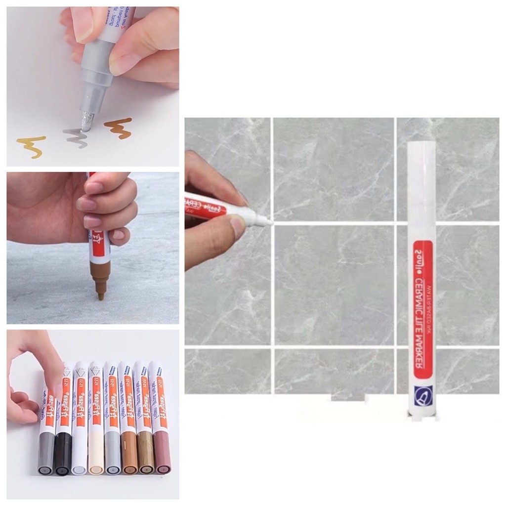 ⚡ ยาแนว ปากกา ซ่อมสี ร่องกระเบื้อง ปากกายาแนว ยาแนวกระเบื้อง รุ่นอัพเกรด เนื้อหนา กันเชื้อรา กันรั่ว กันซึม ซ่อม  ⚡