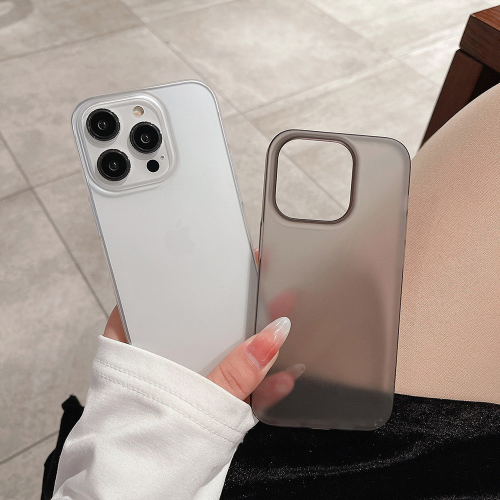 เคลือบบาง ๆเคสโทรศัพท์โปร่งแสง For iPhone 16 15 14 13 11 12 Pro Max ไอโฟน11 ไอโฟน13ProMax ฝาครอบกันกระแทกซิลิโคนนุ่ม