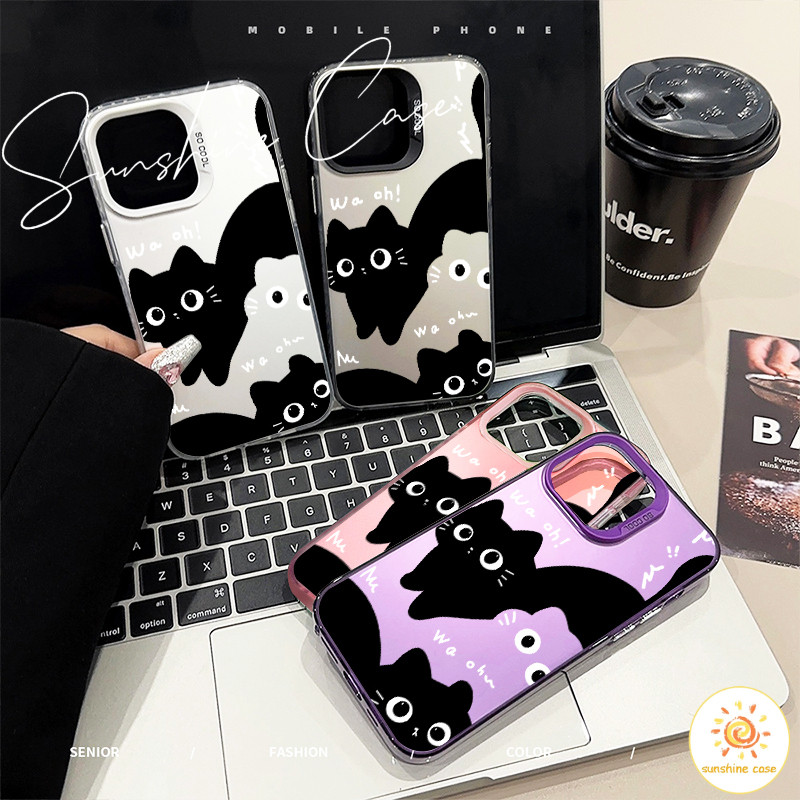 ส่งจากไทย เคสไอโฟน15 ลายการ์ตูนแมวตัวคู่ เคสใช้ได้กับIPhone 13 12 7Plus 14 15 11 Pro MAX XR XS XSMAX SE2020 กันกระแทก