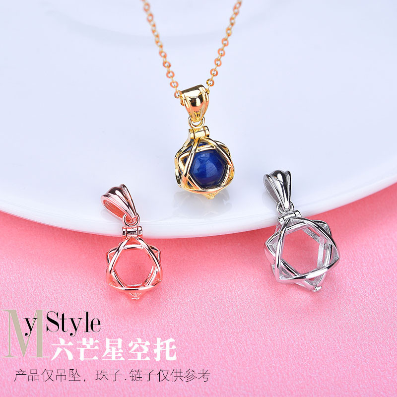 สร้อยคอ จี้ จี้เงินสเตอร์ลิง 925 เงินไทย ดาวหกแฉก ต่างหู กรอบ ปุ่ม จี้ ของใหม่ อุปกรณ์ DIY