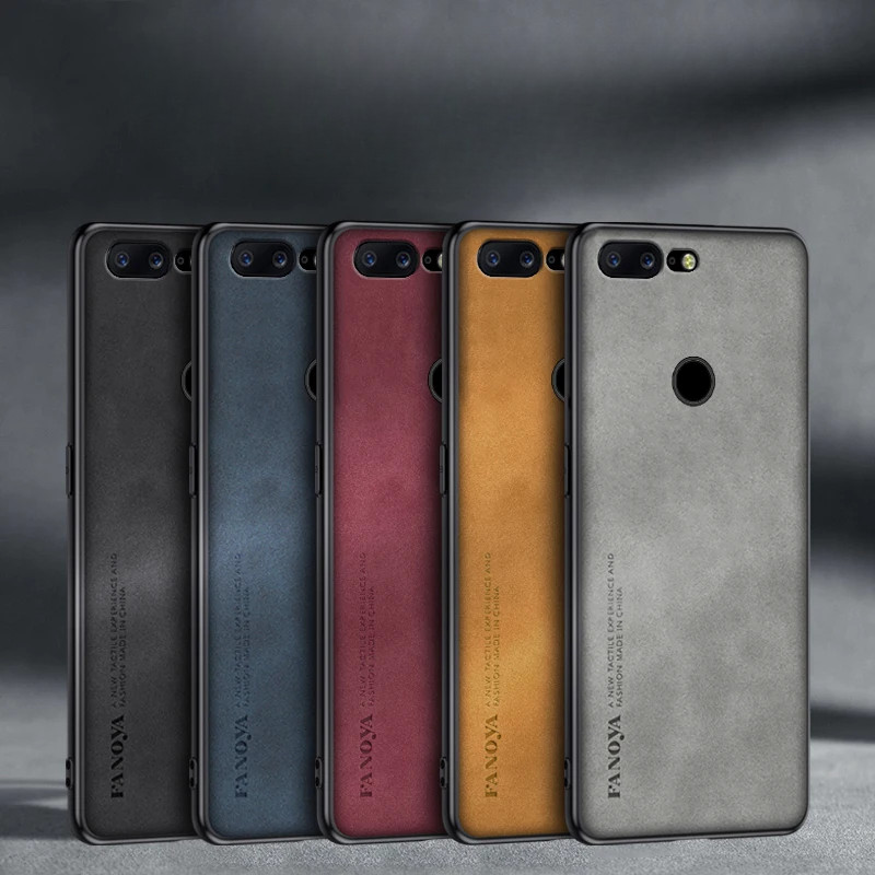 Oneplus 5T Oneplus5T A5010 กรณีกันกระแทก PU หนังผิว Hard ฝาหลัง Matte กรณีกันชนซิลิโคนสําหรับ Oneplus 5T Oneplus5T