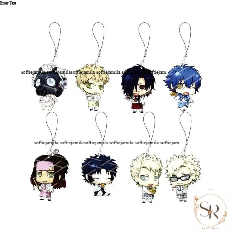 DRAMAtical Murder Noiz Seragaki Aoba พวงกุญแจโทรศัพท์มือถือโปร่งใส DMMD สร้อยคอ