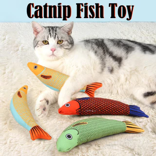 3D จําลอง Catnip ปลาของเล่น Interactive Sounding Plush Goldfish หมอนสําหรับลูกแมว Chew Bite Cat Supplies