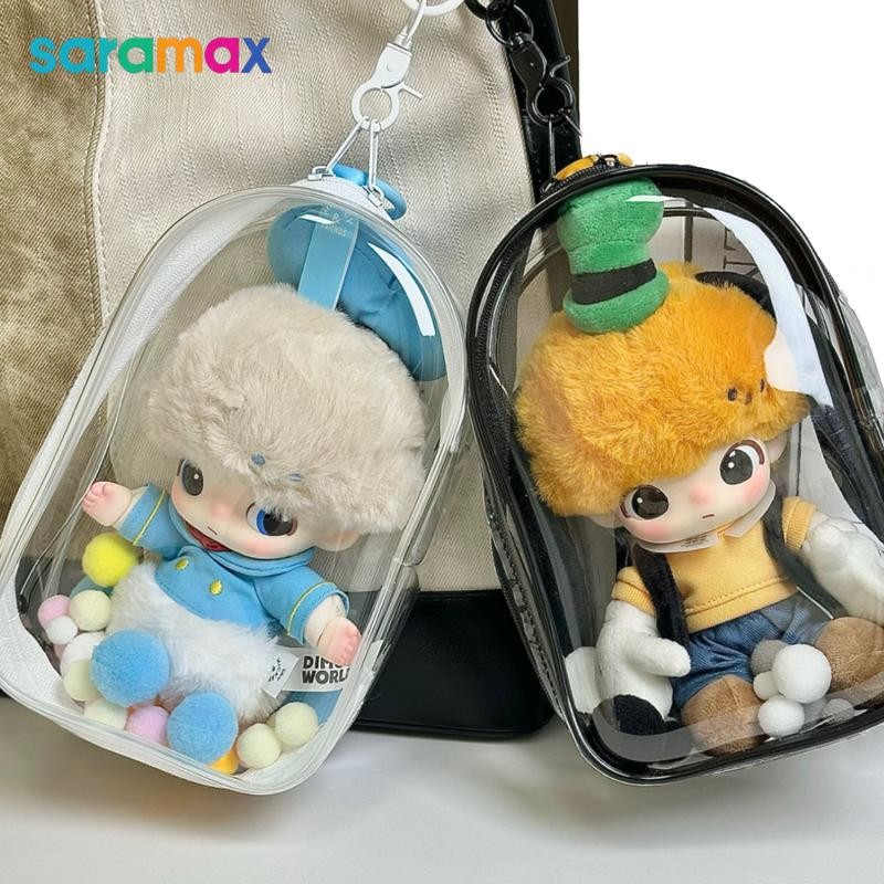 Dimoo World x Disney เคสป้องกันไวนิล, กระเป๋าตุ๊กตา 18 ซม. 2 ซิป, ผ้าคลุมตุ๊กตาผ้าฝ้าย