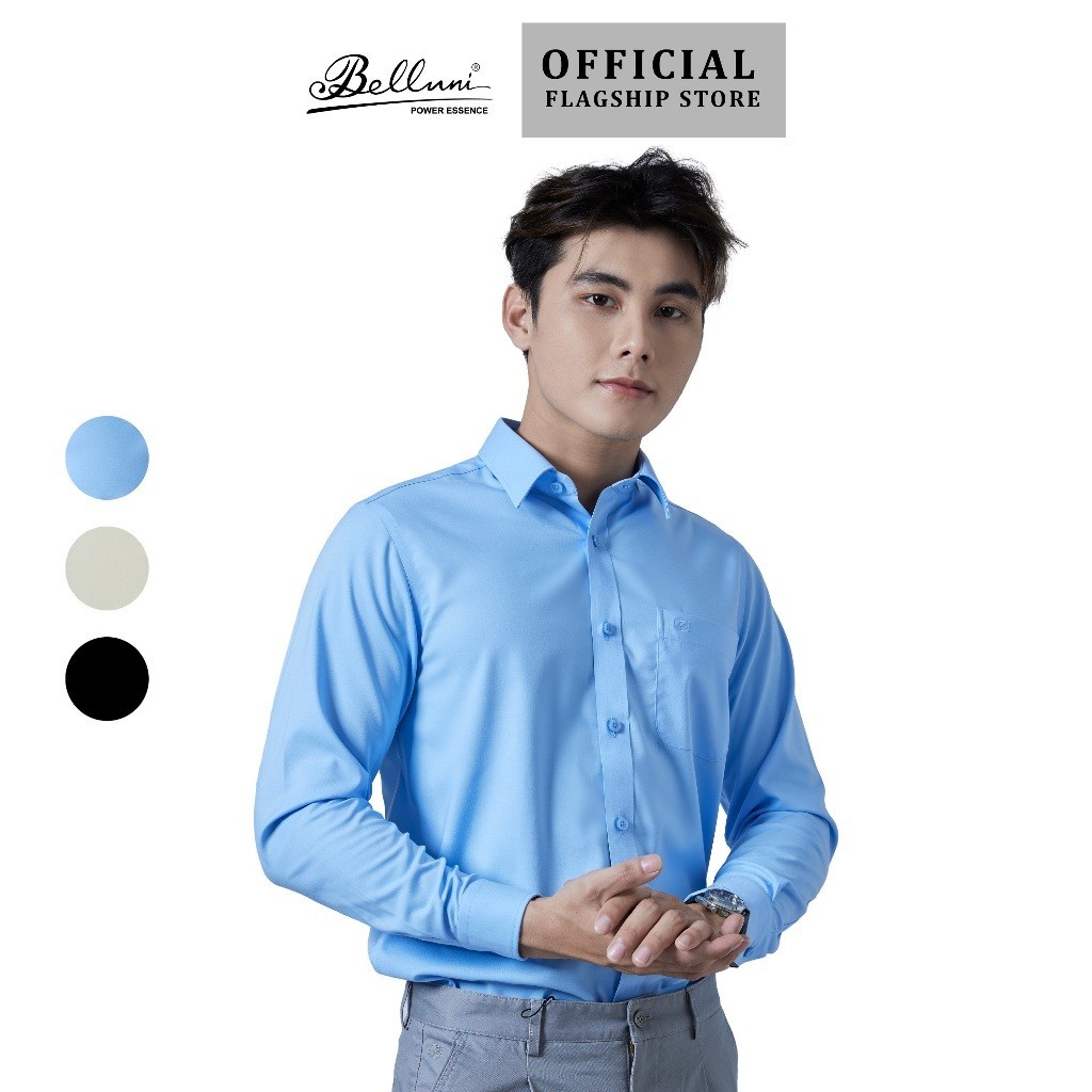 เสื้อเชิ้ตแขนยาวผู้ชาย BELLUNI ผ้าใยโอ๊คที่สะดวกสบายและสง่างาม - ABD.PML.BE 202