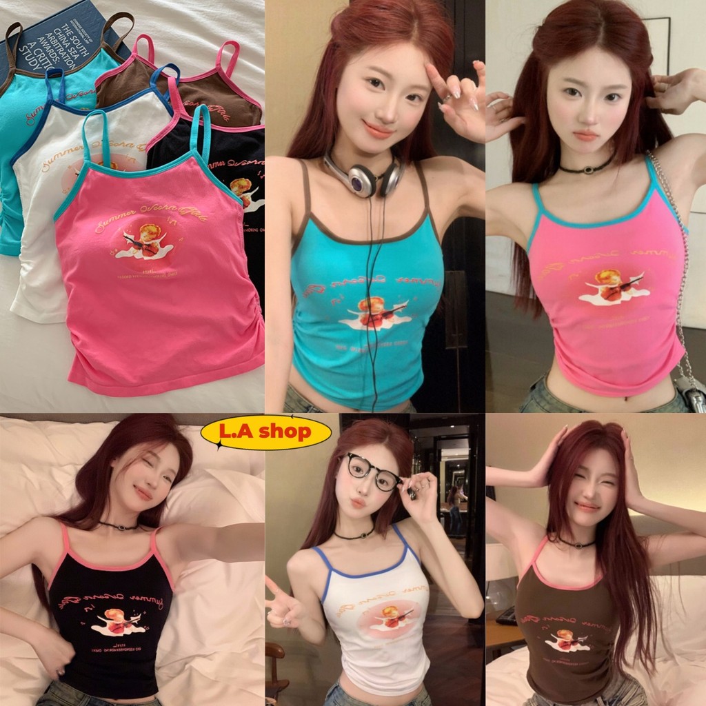 L.A Shop★สไตล์ใหม่★เสื้อสายเดี่ยวสีสันสดใส มีฟองน้ำในตัว "FY2217" -H