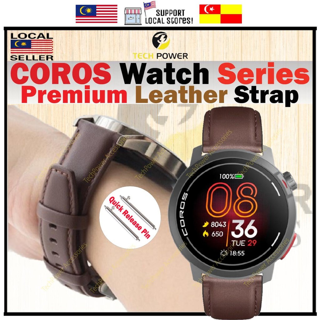 COROS สายนาฬิกาอัจฉริยะ COROS Pace Pro/ Pace 3/ Apex 2 Pro/ Apex Pro, สายหนังพรีเมี่ยม 22mm ,Tali Ja