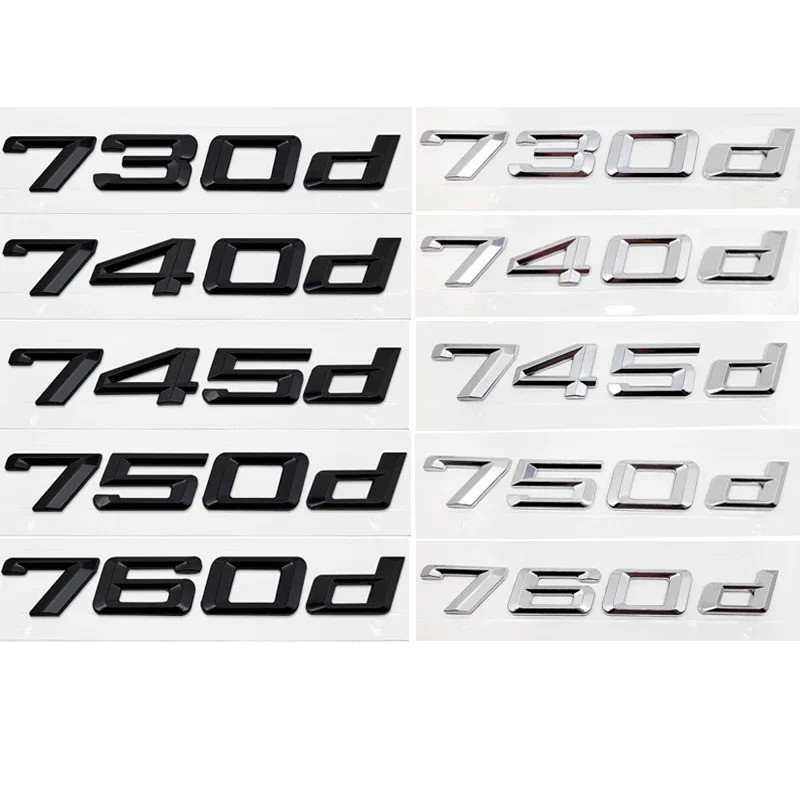 ABS Car Rear Trunk Letters Logo Badge Emblem Sticker For BMW 7 Series 730d 740d 745d 750d 760d E38 E