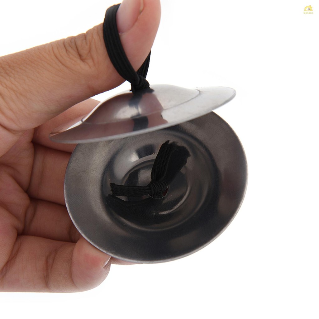 2pcs Finger Cymbals Belly เต้นรําเงินนิ้วมือ Cymbals Belly เต้นรํา Cymbals Rhythm Beats Percussion เ