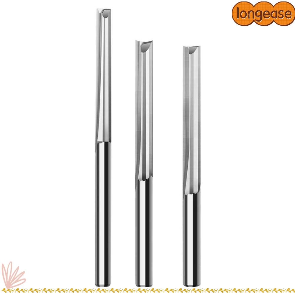 เครื่องตัดมิลลิ่งสล็อตตรง LONGE, 3.175 มม. Shank ทังสเตนคาร์ไบด์ 2 ดอกเอ็นมิลล์, เครื่องมือ CNC Silver End Mill งานไม้