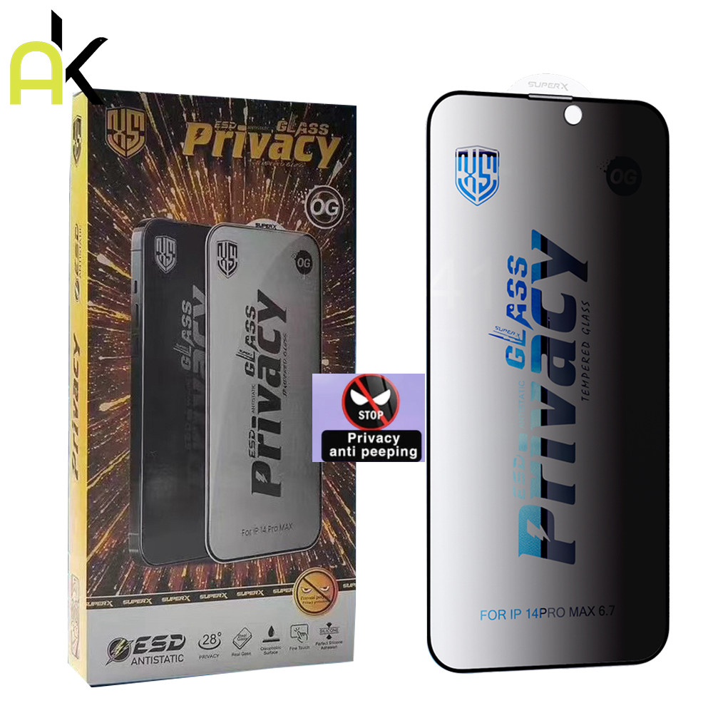 AK ความเป็นส่วนตัวสำหรับ IPhone 11 12 13 14 15 16 17 Pro Max 7 8 Plus SE 2020 XR XS Max ป้องกันไฟฟ้าสถิตย์