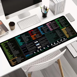Excel Shortcut Keys Mouse Pad - Extended Large Office Spreadsheet Gaming Mousepads 80x30cm / 90x40cm / 100x50cm / 120x60cm