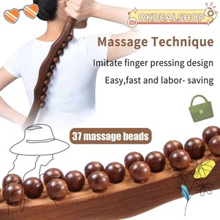DEALSHOP Body Massaging Stick, 37 Beads Handheld Back Scraping Stick, Relax Therapy Universal Massage Tool