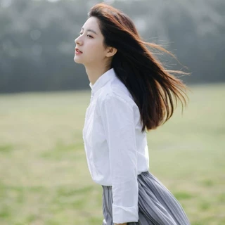 ผู้หญิงแขนยาวเสื้อเชิ้ตสีขาว,สีทึบผ้าฝ้ายผ้าลินินยืนปกเสื้อ,เสื้อธุรกิจขนาดบวก