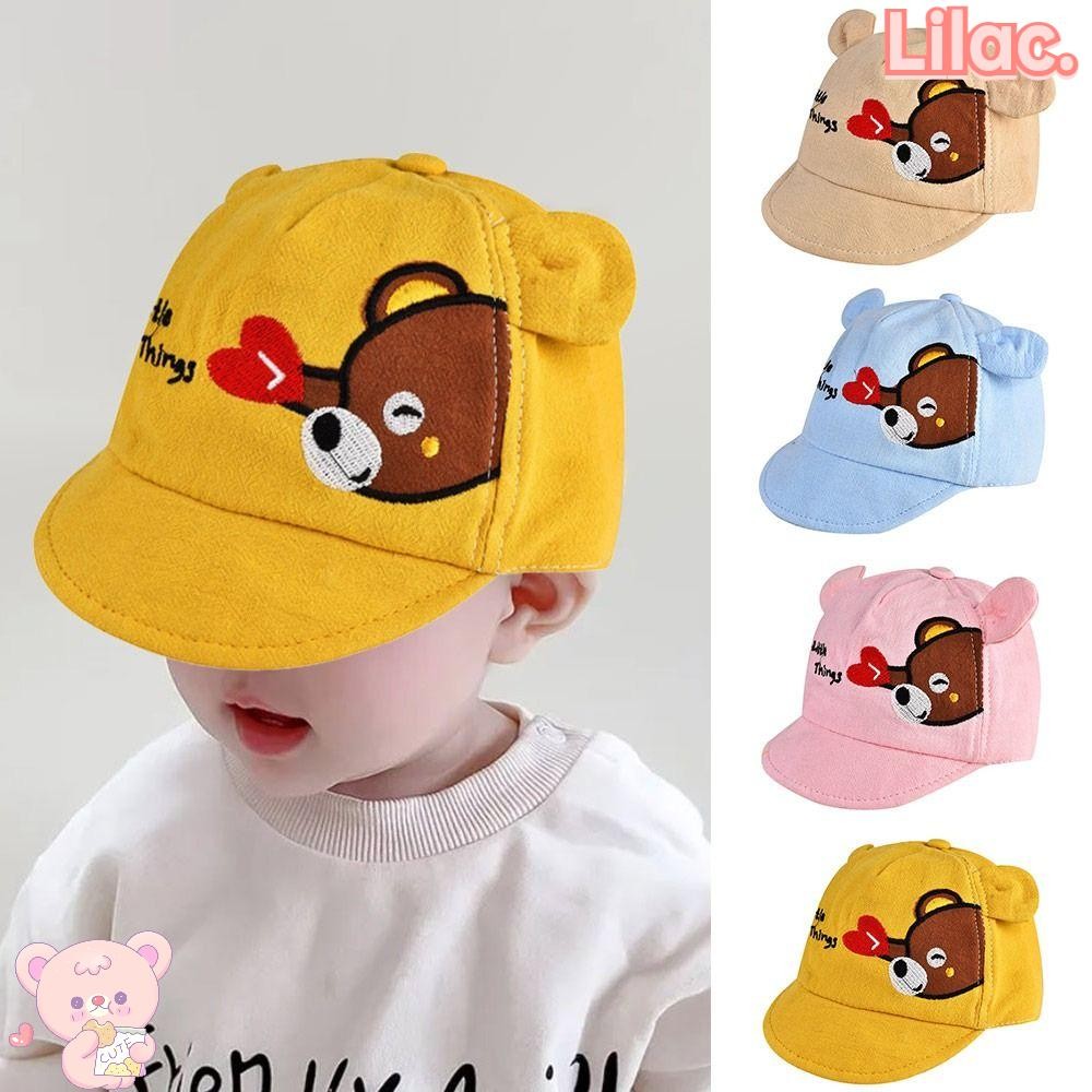 LILAC หมวกเบสบอลเด็ก Toddleer ลายการ์ตูน กันแดด พร้อมหู เด็กชายหญิง หมวกชาวประมง กลางแจ้ง