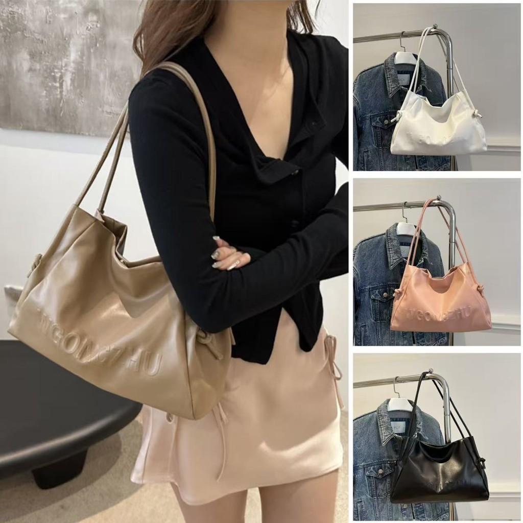 shiny.girl: กระเป๋าใบใหญ่สำหรับผู้หญิงสะพายข้างได้ถือได้หนัง pu  มี 3 สี ใส่ของได้เยอะสไตล์เกาหลี SP922