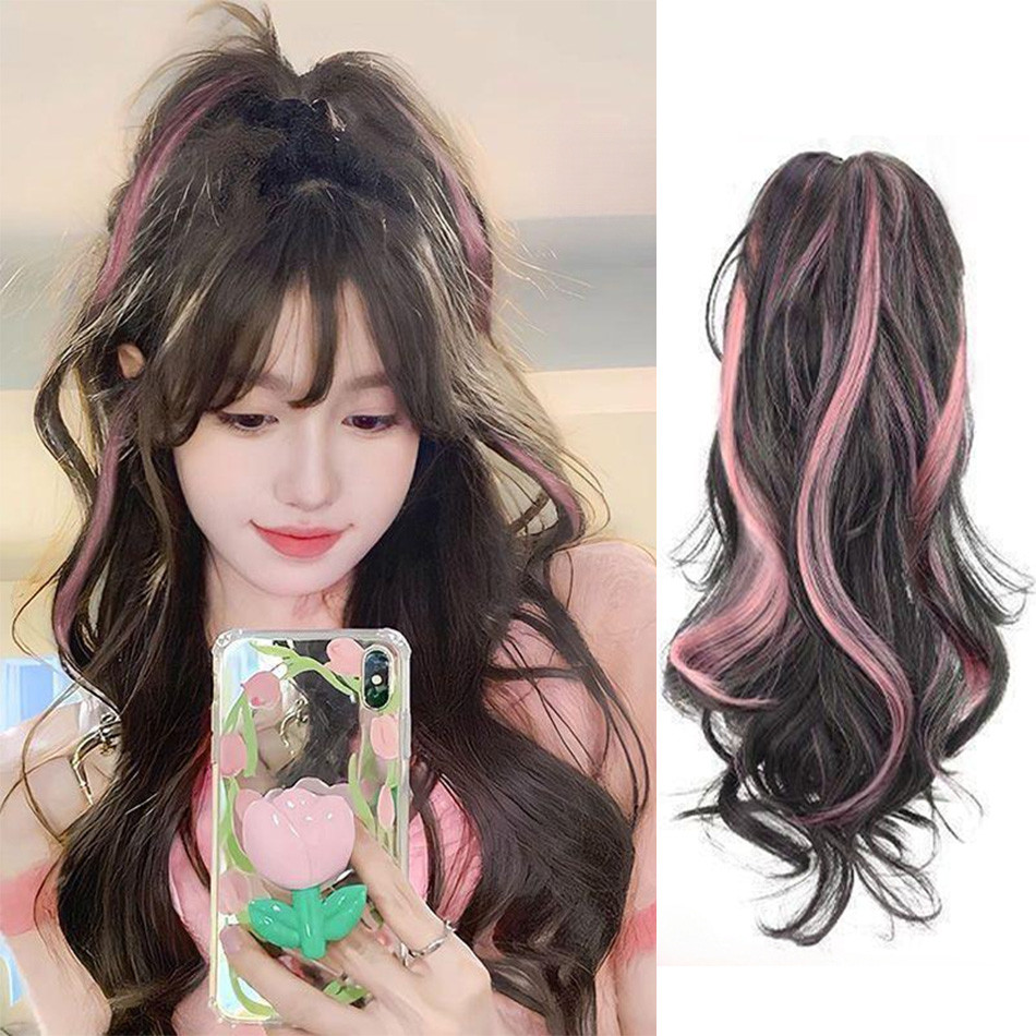 HighlightHairPiece PonytailCurlClipCrabClaw สไตล์หวานเย็น สำหรับผมสังเคราะห์ resist heat เครื่องประดับผม