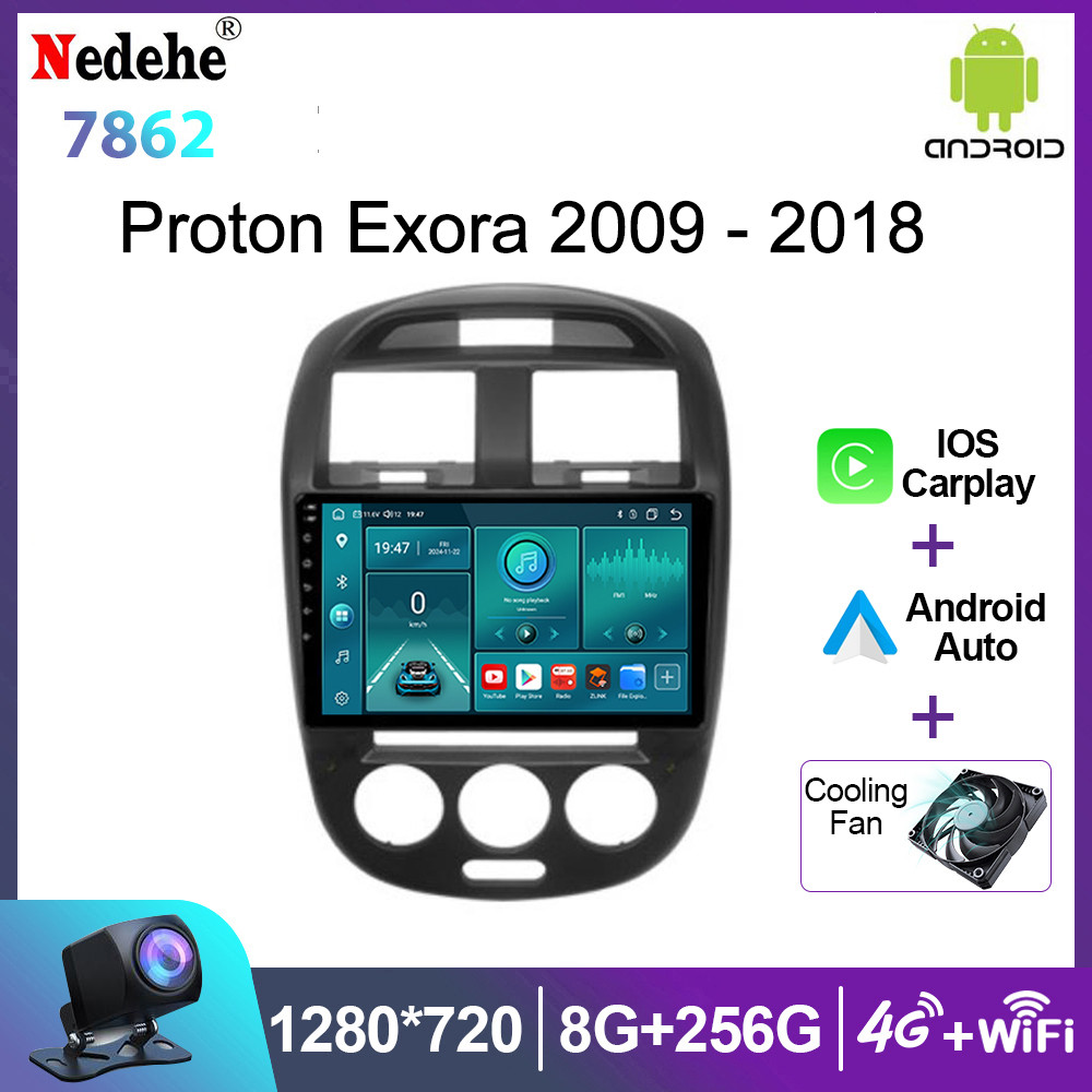 Proton Exora 2009-2018 Android 2-DIN Car Player 10 "หน้าจอ QLED เครื่องเล่น Android รองรับ 4G Sim Wifi Play store Youtube Waze