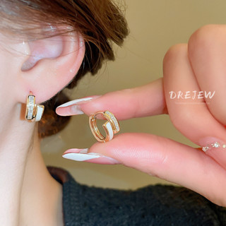 DREJEW เดรช ฝรั่งเศสที่เรียบง่ายน้ํามันหยดเพทายต่างหูห่วงแสง…