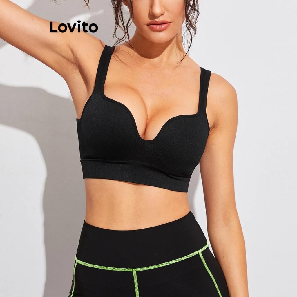 Lovito สายโครงสร้างแบบสปอร์ตธรรมดาสำหรับผู้หญิง LNL83123