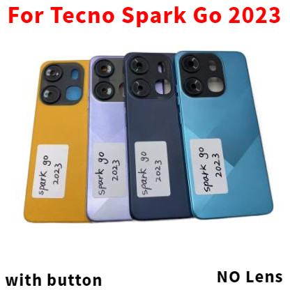 สําหรับ Tecno Spark Go 2023 BF7 แบตเตอรี่ด้านหลังฝาหลังพร้อมปุ่ม